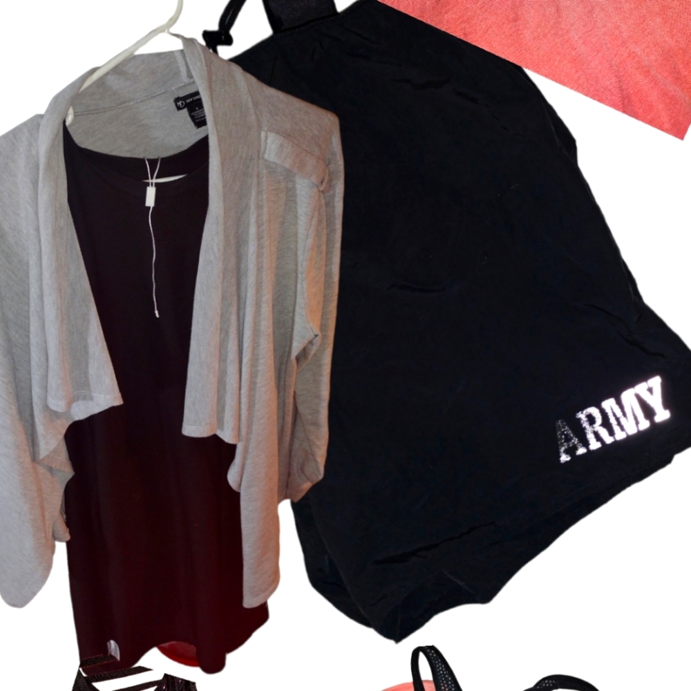 A black short dress with sweater